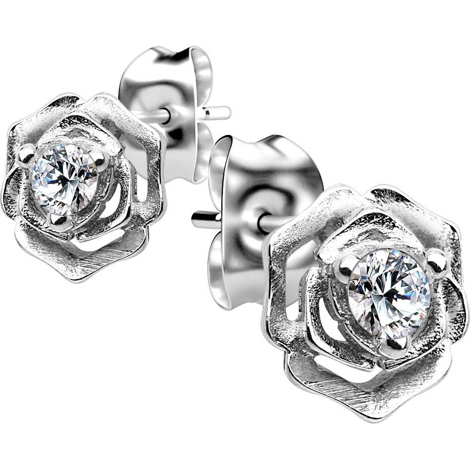 Argento 925 Fiore con zircone