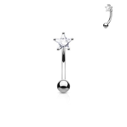 Eyebrow Piercing Star Zirconia