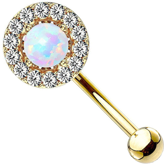 Eyebrow Piercing Opal Zirconia