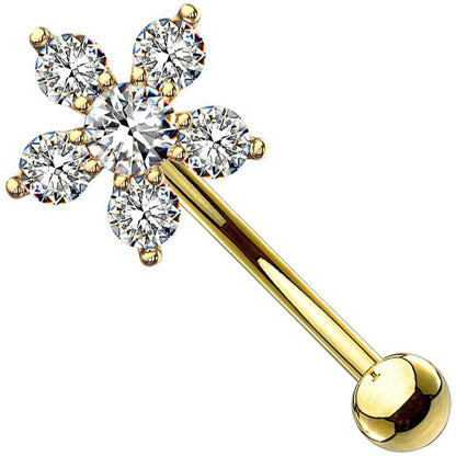 Eyebrow Piercing Flower Zirconia