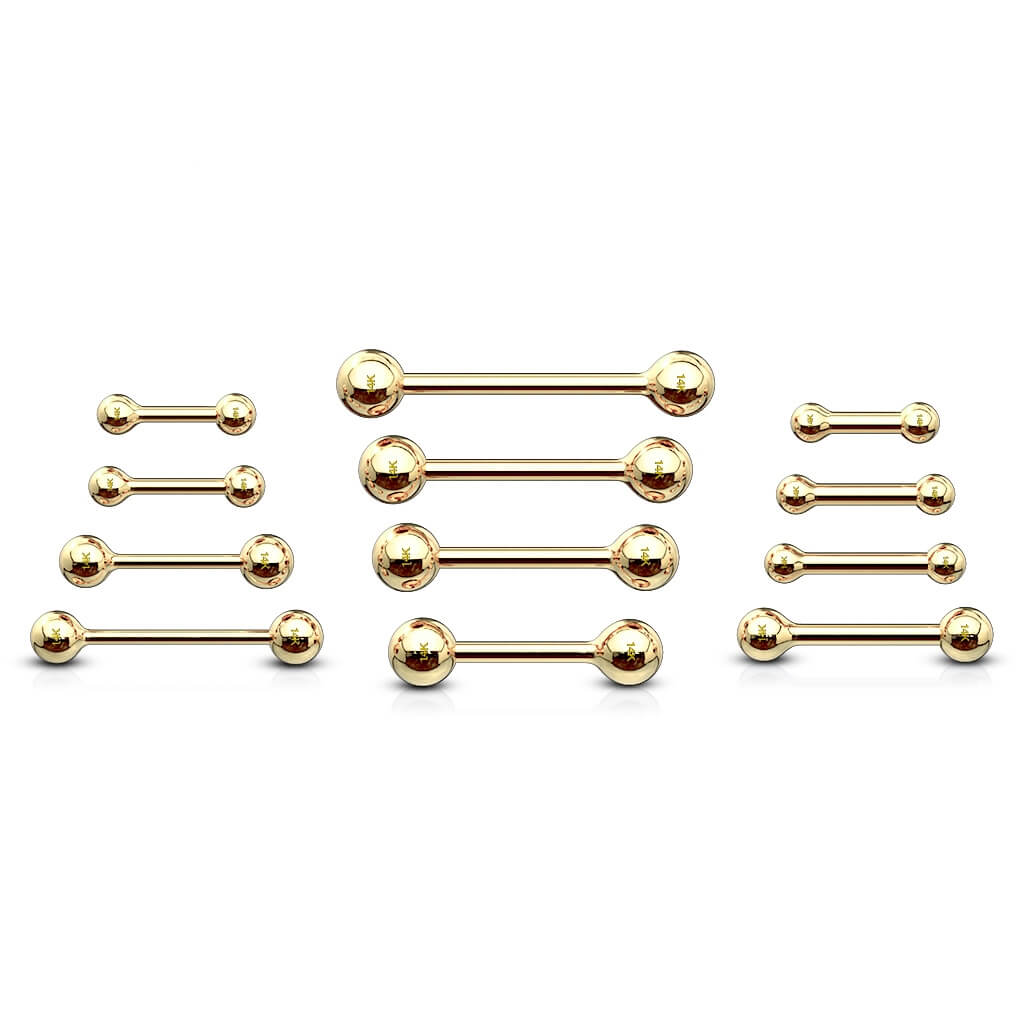 14 Karat Gold Barbell Kugel