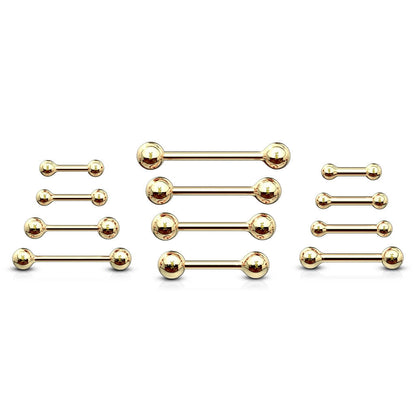 Oro 14 kt Barbell Sfera 