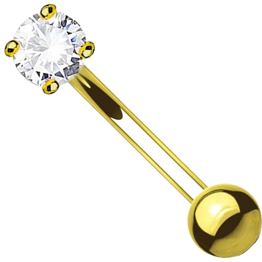 Oro 14 kt Piercing Sopracciglio Zircone