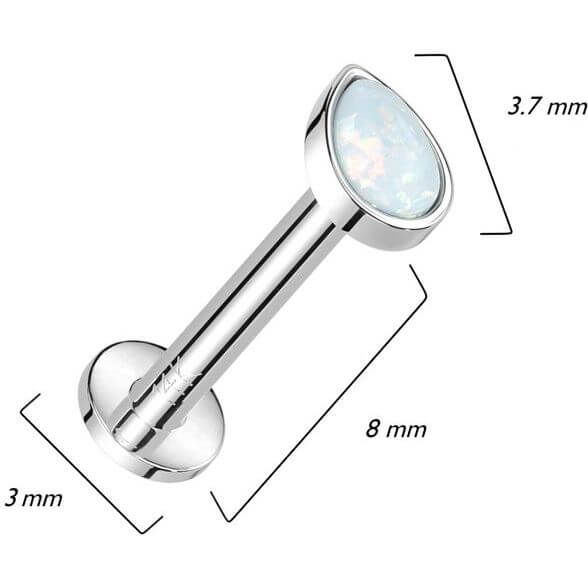 Or 14kt Labret Opale  Goutte Enfoncer