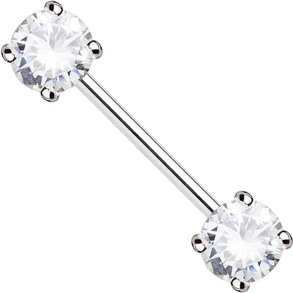 Solid Gold 14 Carat Nipple Piercing Zirconia