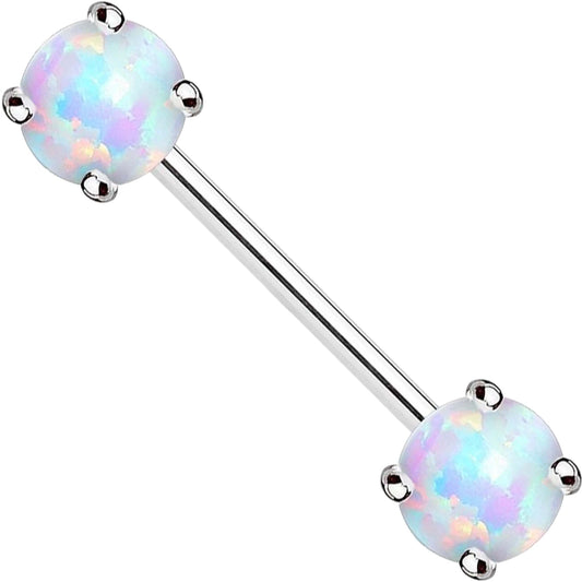 14 Karat Gold Nippelpiercing Opal Gelbgold Weißgold