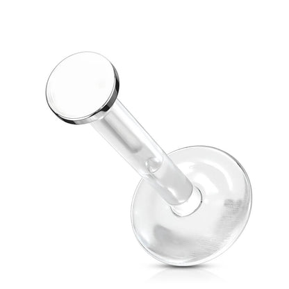 Or 14kt Labret Rond Plat Enfoncer