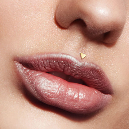 Oro 14 kt Labret Triangolo piatto Push-In