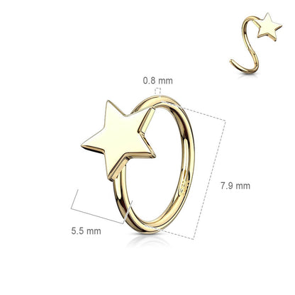 14 Karat Gold Ring Stern Gelbgold Weißgold Biegbar