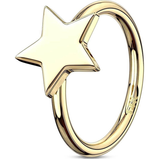 Oro 14kt Anillo Estrella Flexible