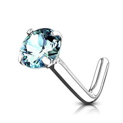 Or 14kt Nez En Forme de L Zircone