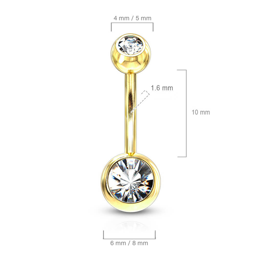 Piercing Ombelico Zircone a sfera Oro