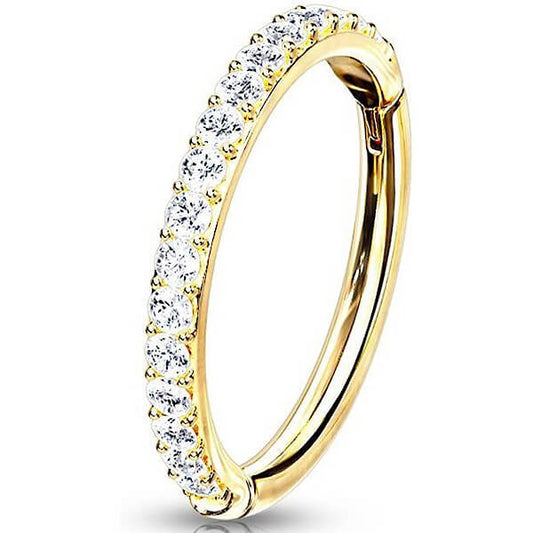 Oro 14kt Anillo Circonita Clicker