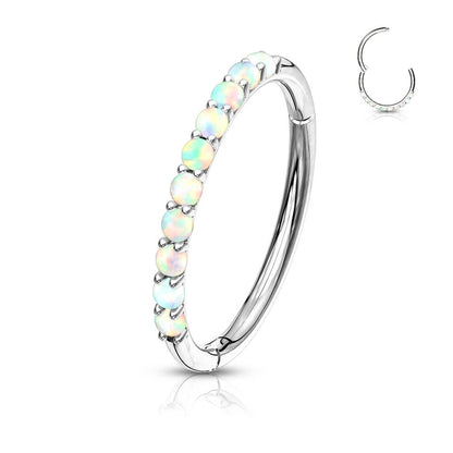 Solid Gold 14 Carat Ring Opal Clicker