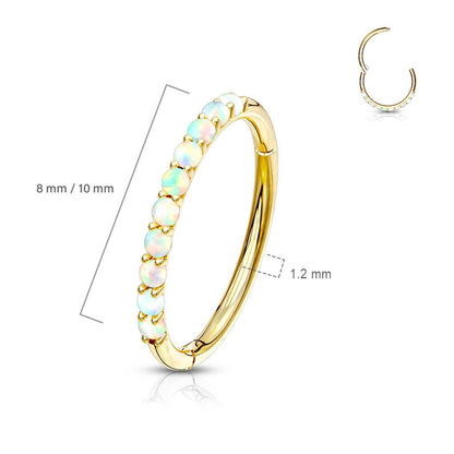 Solid Gold 14 Carat Ring Opal Clicker