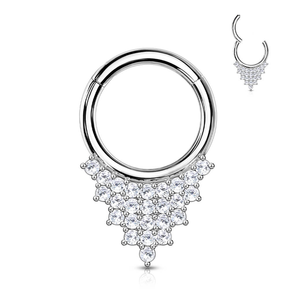 Or 14kt Septum Triangle Zircone Cliqueur