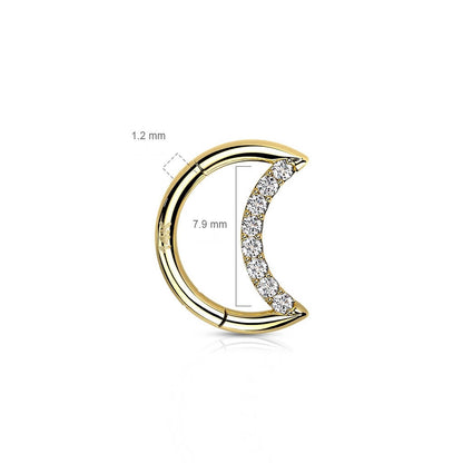 Oro 14kt Anillo Ópalo Circonita Clicker