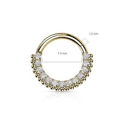 Oro 14kt Anillo Circonita Clicker