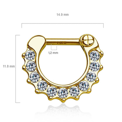 Oro 14 kt Piercing Septum  Zirconi Clicker