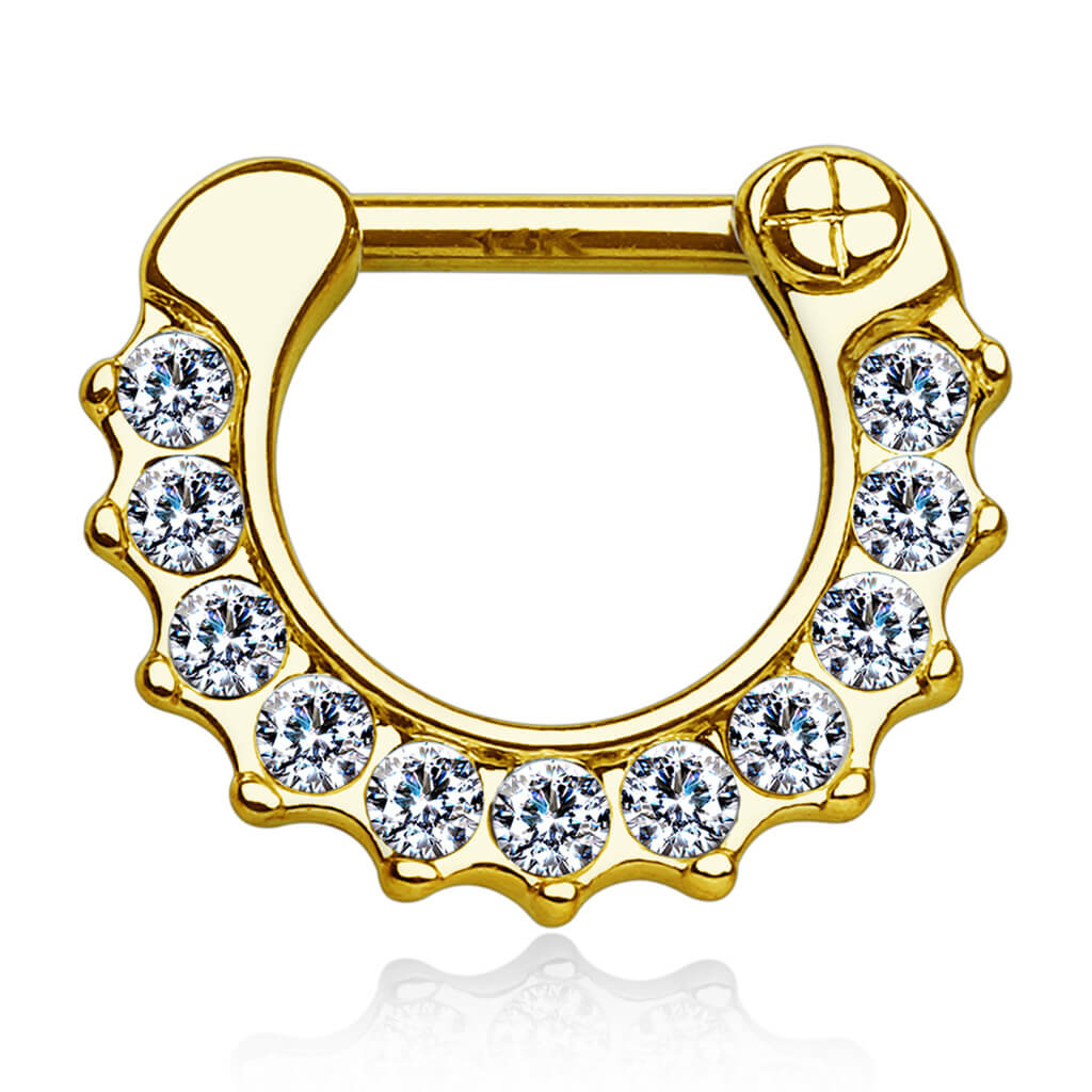 Oro 14 kt Piercing Septum  Zirconi Clicker