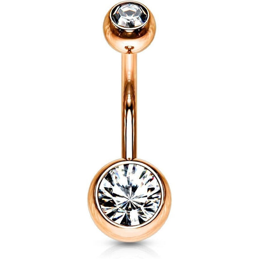 Belly Button Piercing Ball Zirconia rose