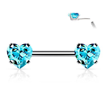 Nipple Piercing Heart Zirconia Push-In