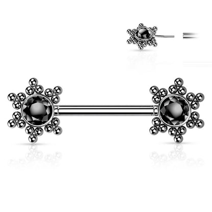 Piercing Capezzolo Stella in zirconi Push-In