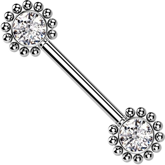 Nippelpiercing Blume Zirkonia Push-In