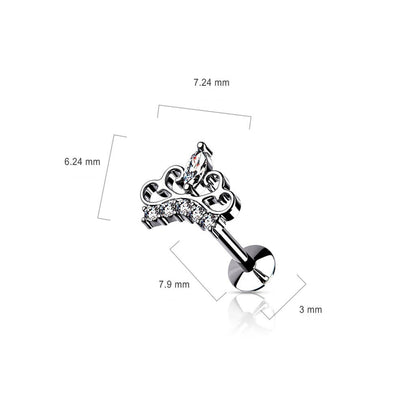 Labret Couronne Zircone Enfoncer