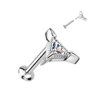 Labret Triangle Zircone Enfoncer