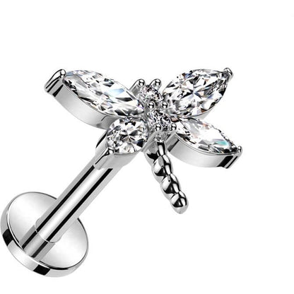 Labret dragonfly zirconia Push-In