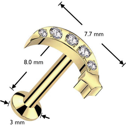 Labret księżyc gwiazdka push-in