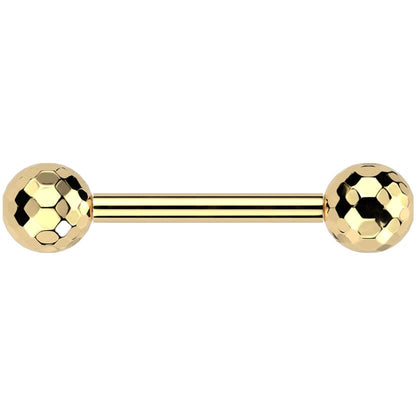 Titanium Barbell multi-faceted ball Push-In