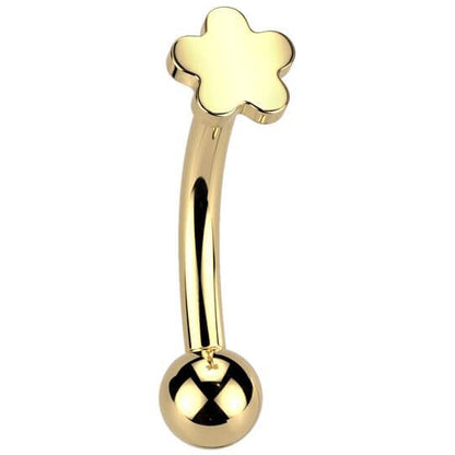 Titanium Eyebrow Piercing flower ball Push-In
