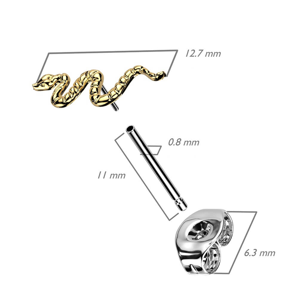 Titane Bouton d'Oreille Serpent