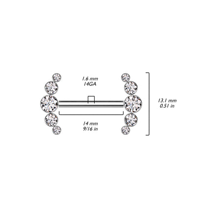 Titanium Nipple Piercing 5 Zirconia Push-In