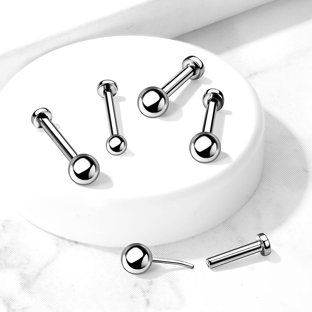 Titane Labret Bille Argent Enfoncer