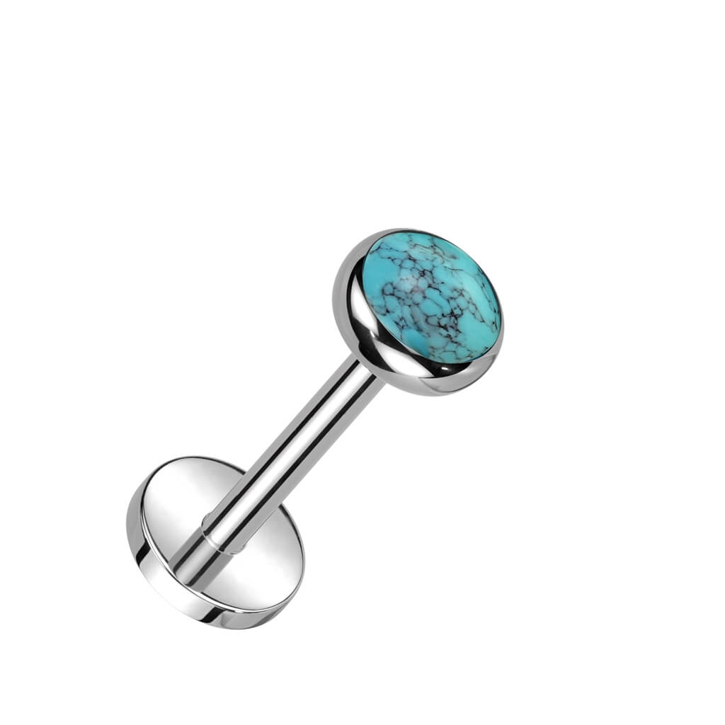 Titanium Labret Semi-precious Stone Push-In