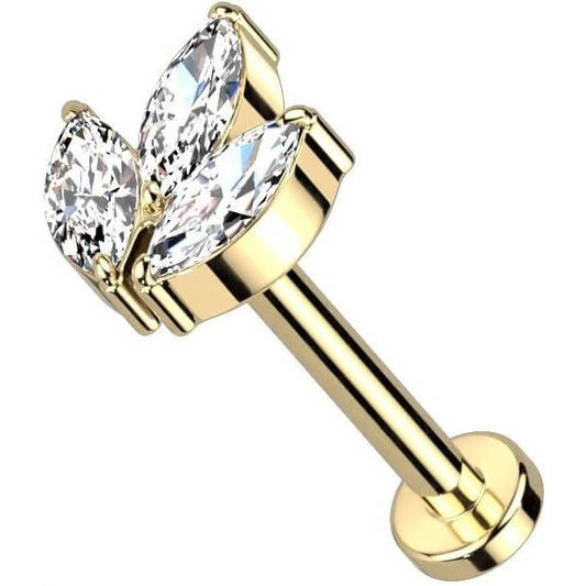 Titane Labret Marquise Zircone Enfoncer