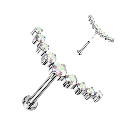 Titane Labret Courbe Zircone Enfoncer