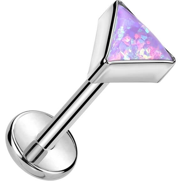 Titane Labret triangle supérieur serti Enfoncer