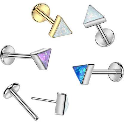 Titane Labret triangle supérieur serti Enfoncer