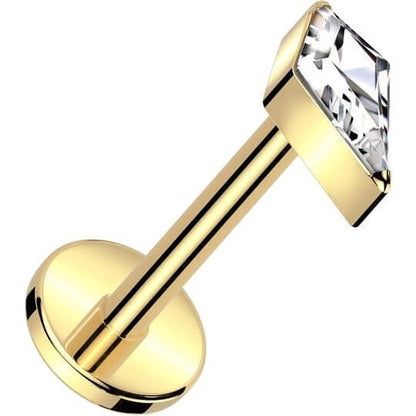 Titanio Labret taglio diamante zircone opale pietra naturale Push-In