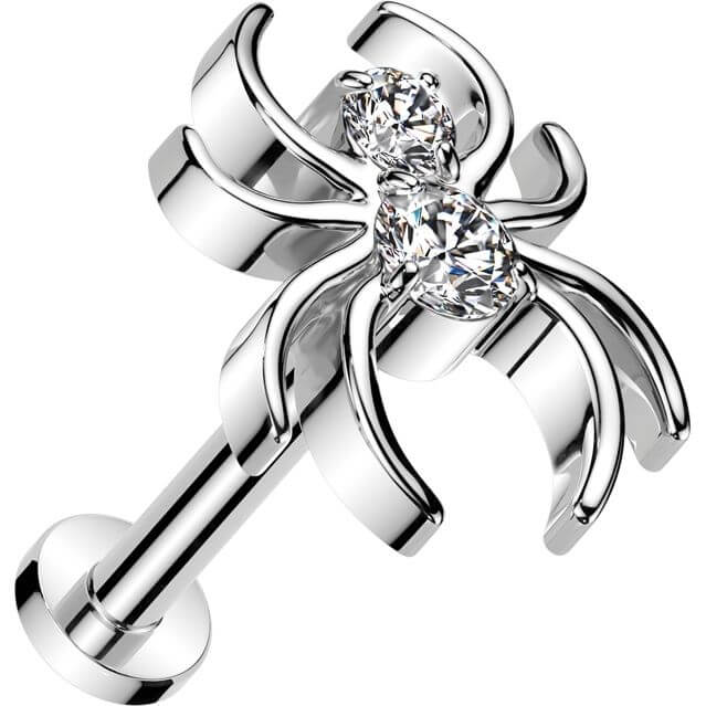 Titane Labret zircone spider Enfoncer