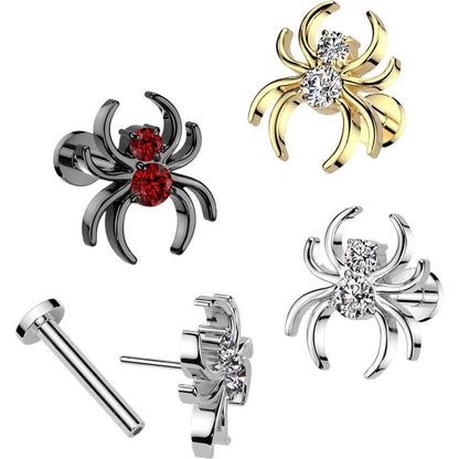 Titane Labret zircone spider Enfoncer