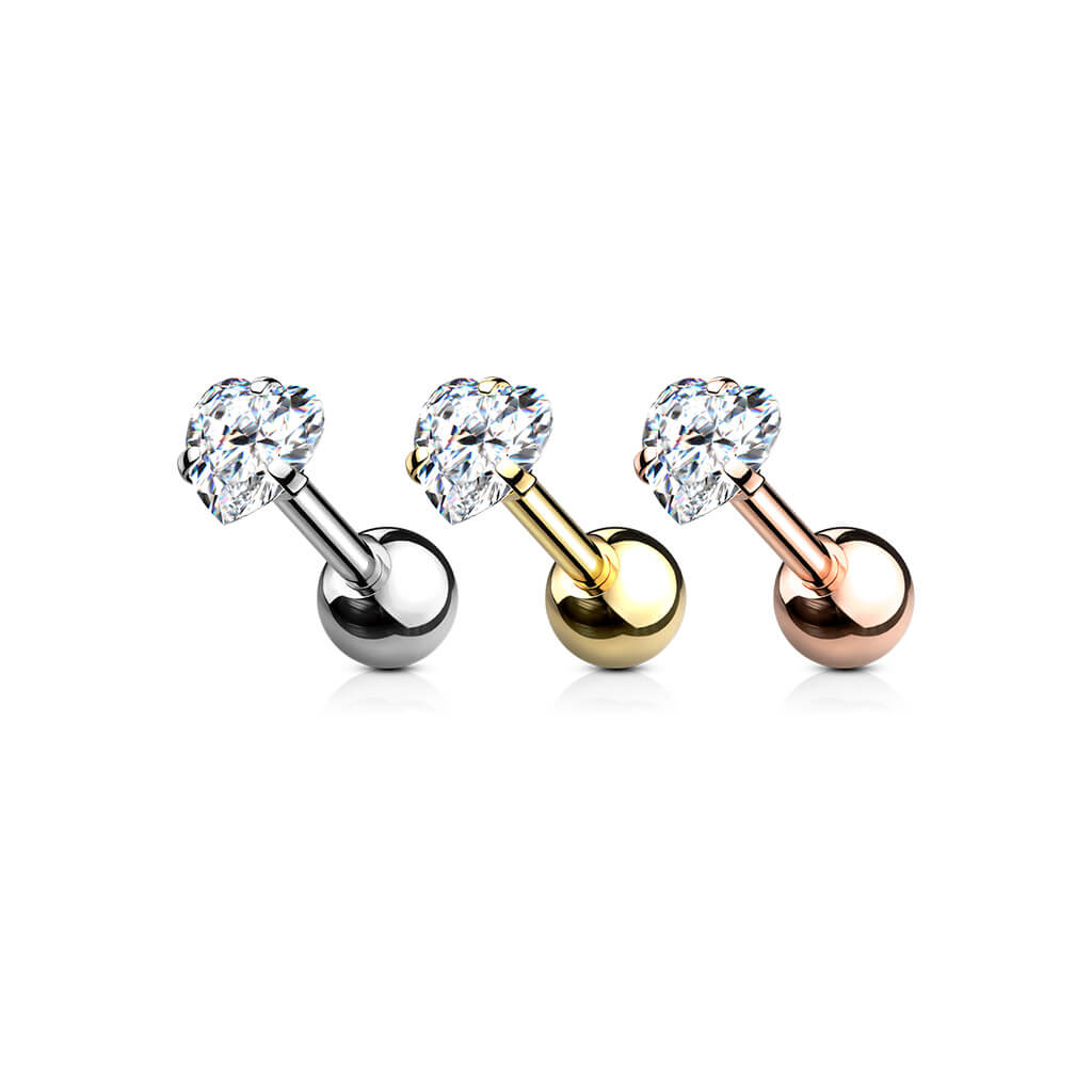 Barbell Heart Zirconia