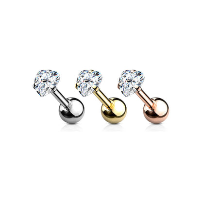 Barbell Heart Zirconia