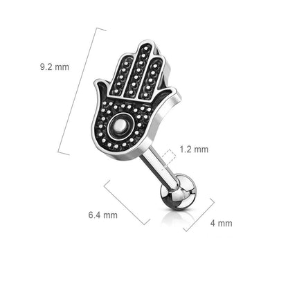 Barbell Hamsa Silber