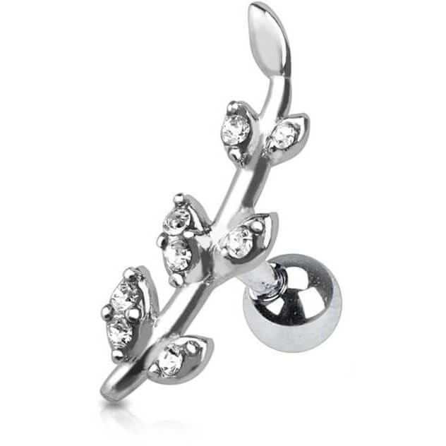 Barbell Grapevine Zirconia Silver