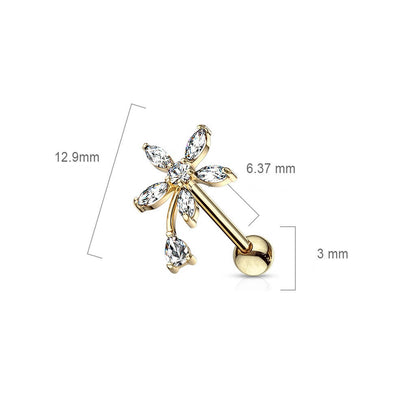 Barbell Flower Zirconia